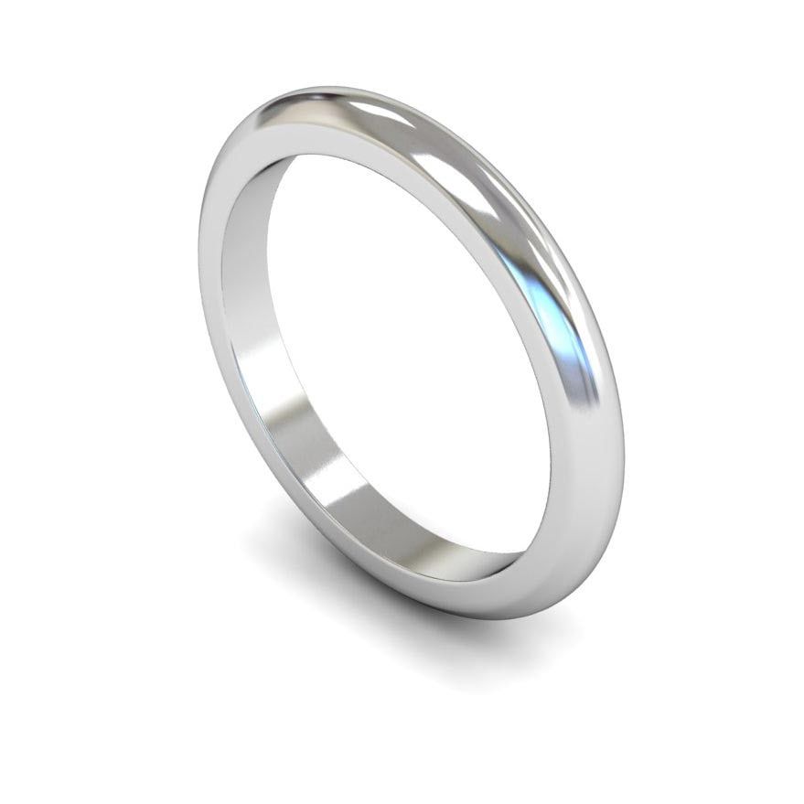 2.5mm Heavy D-shape Wedding Ring, 2.5mm d-shape wedding ring
