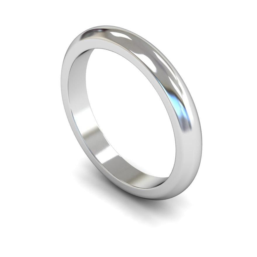 3mm Heavy D-shape Wedding Ring, 3mm d-shape wedding ring