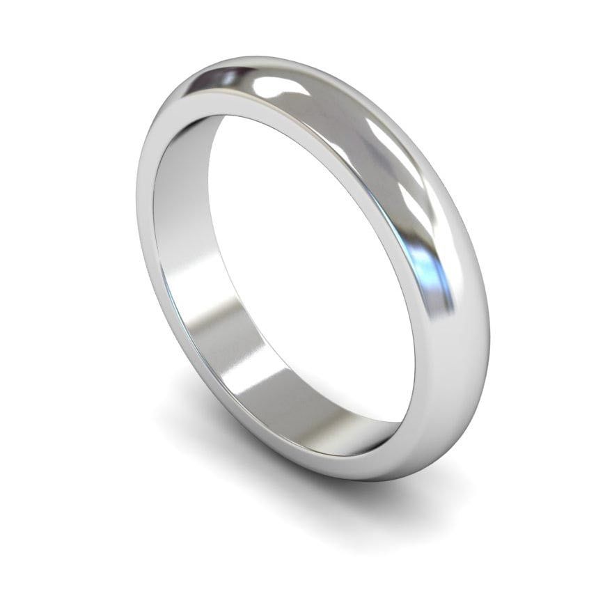 4mm Heavy D-shape Wedding Ring, 4mm d-shape wedding ring