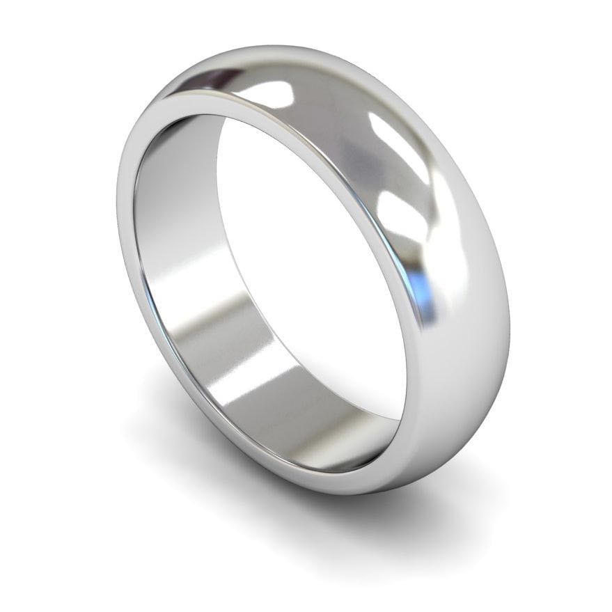 6mm Heavy D-shape Wedding Ring, 6mm d-shape wedding ring