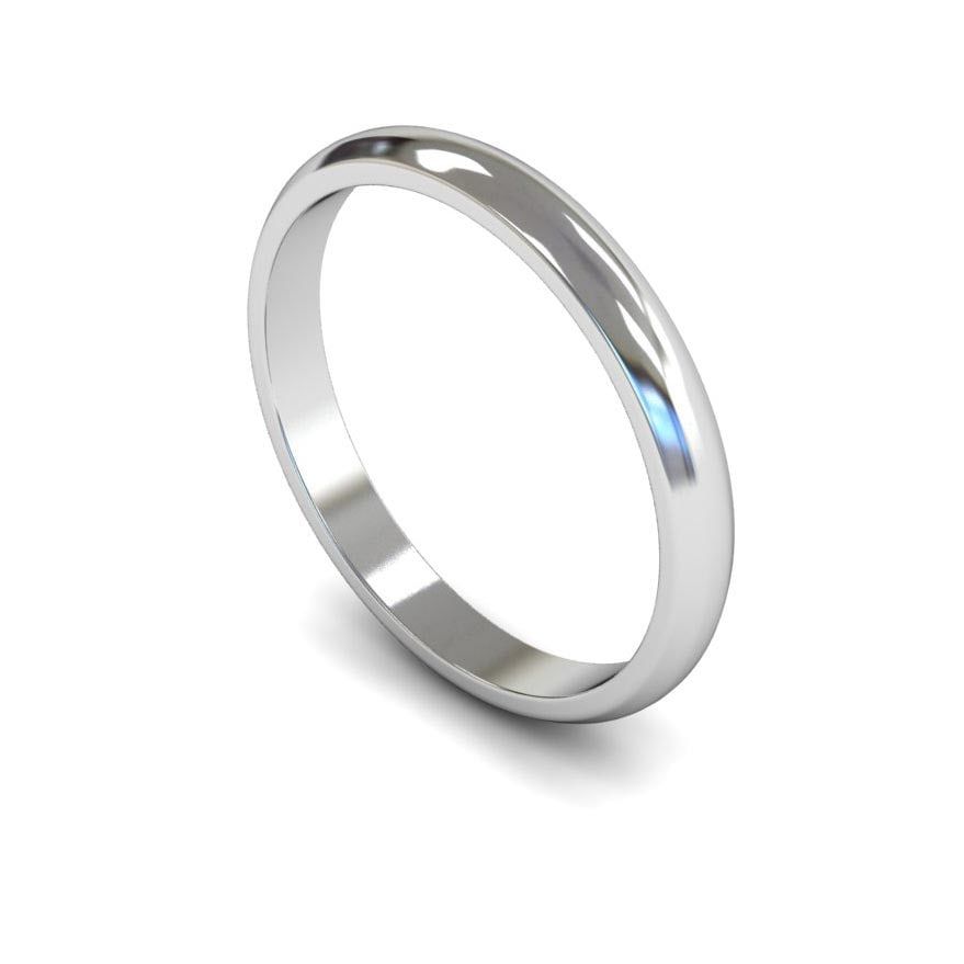 2.5mm Light D-shape Wedding Ring, 2.5mm d-shape wedding ring