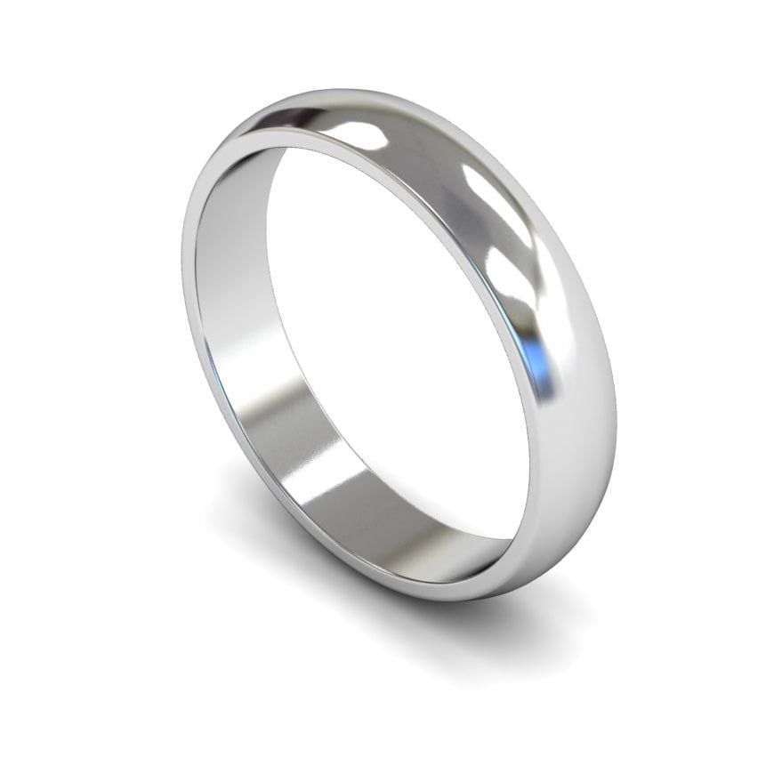 4mm Light D-shape Wedding Ring, 4mm d-shape wedding ring