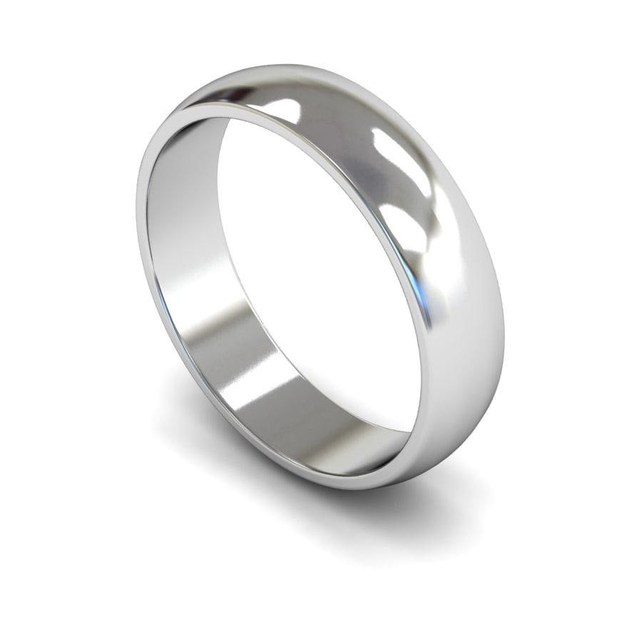 5mm Light D-shape Wedding Ring, 5mm d-shape wedding ring