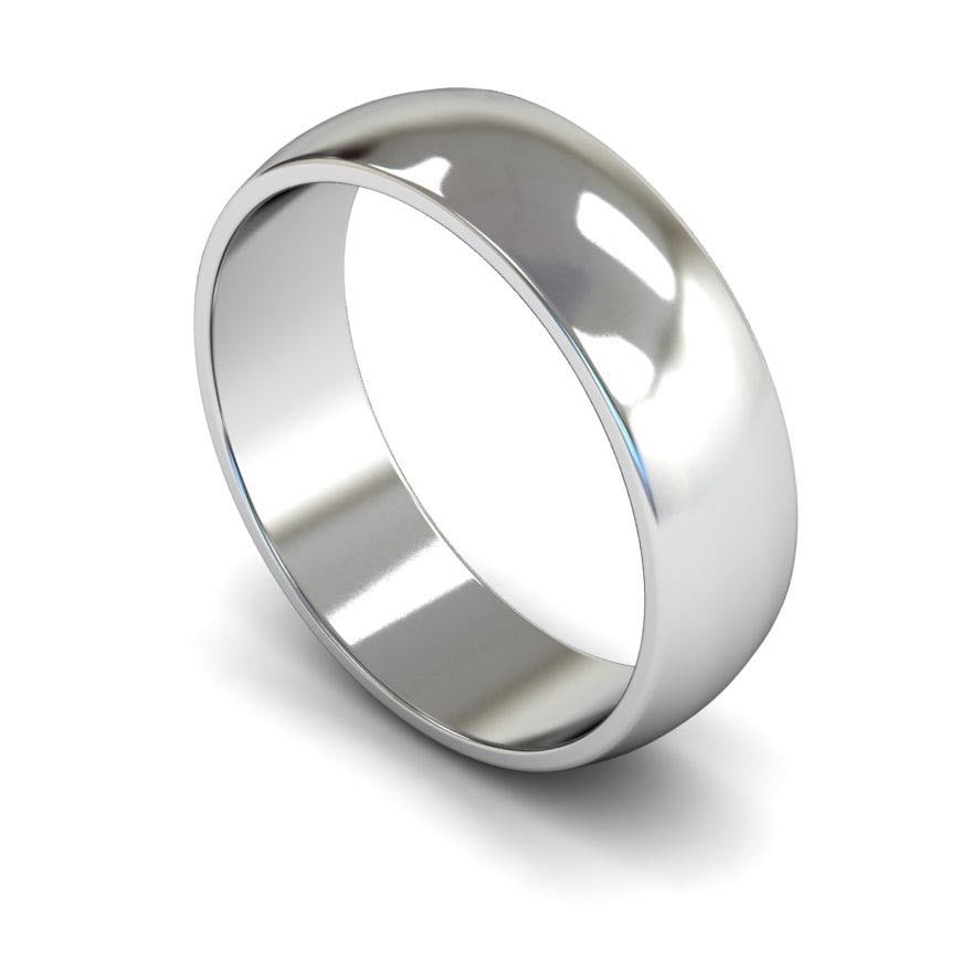 6mm Light D-shape Wedding Ring, 6mm d-shape wedding ring