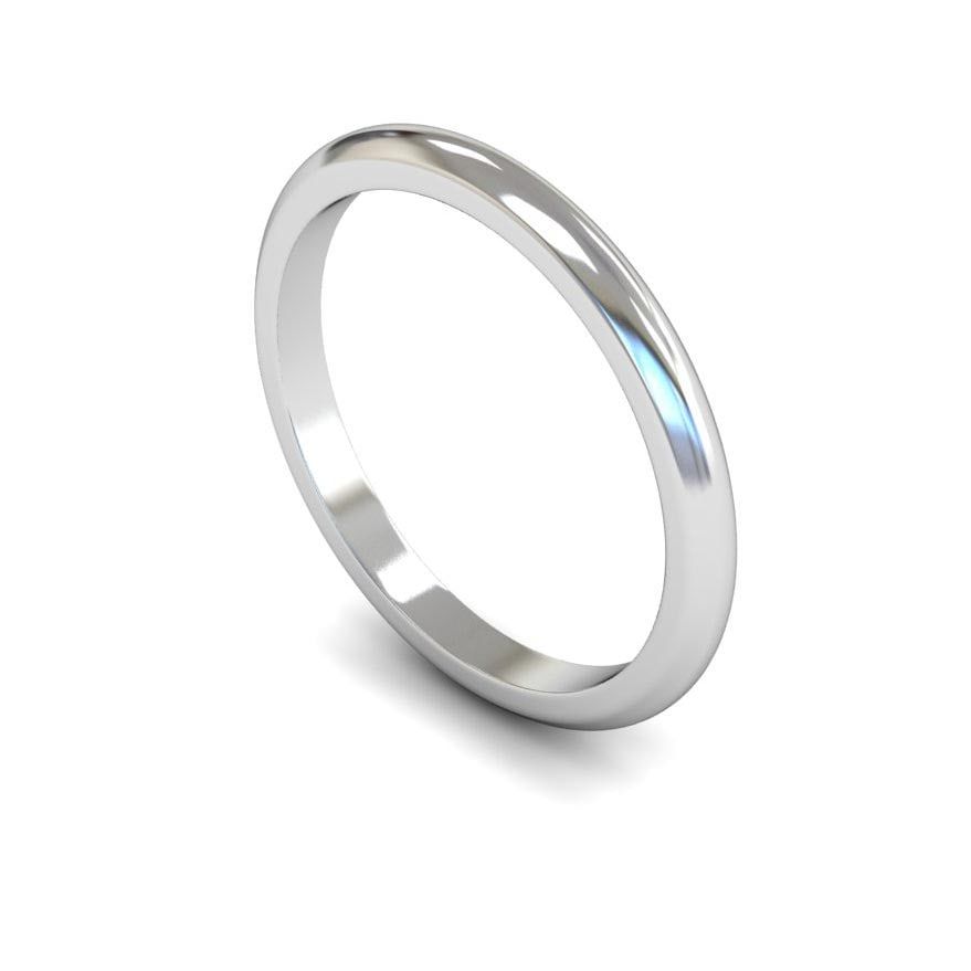 2mm Medium D-shape Wedding Ring, 2mm d-shape wedding ring