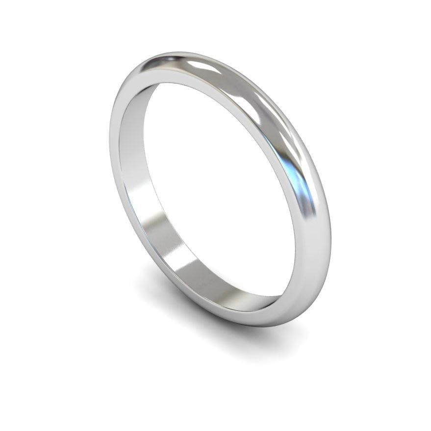 2.5mm Medium D-shape Wedding Ring, 2.5mm d-shape wedding ring