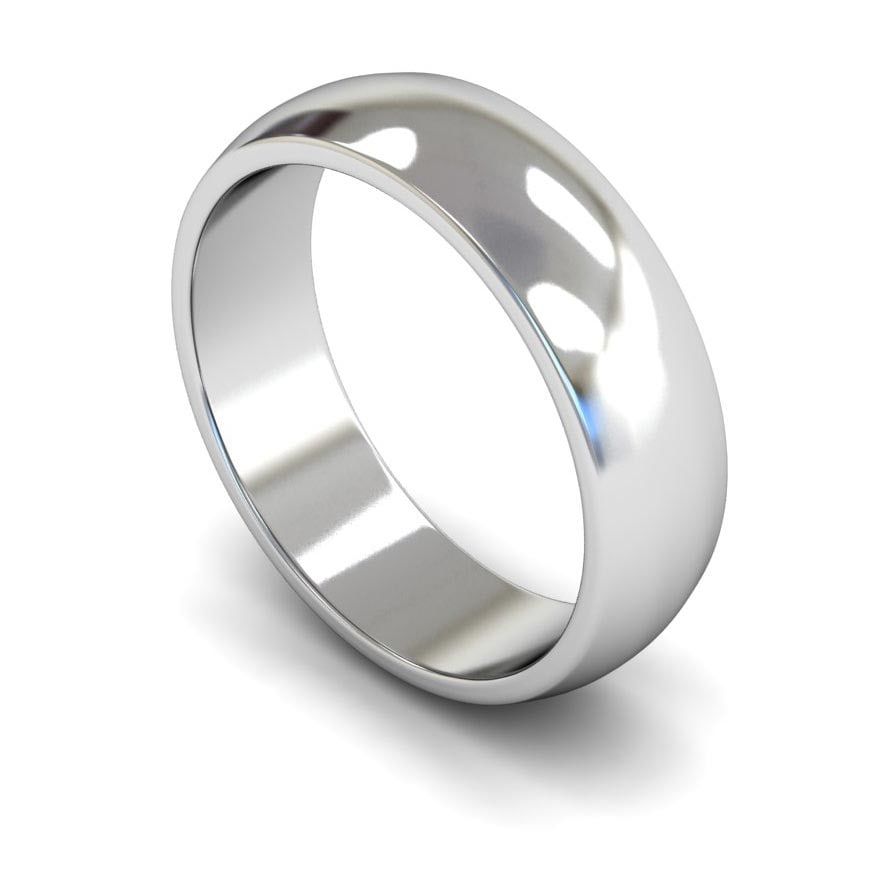 6mm Medium D-shape Wedding Ring, 6mm d-shape wedding ring