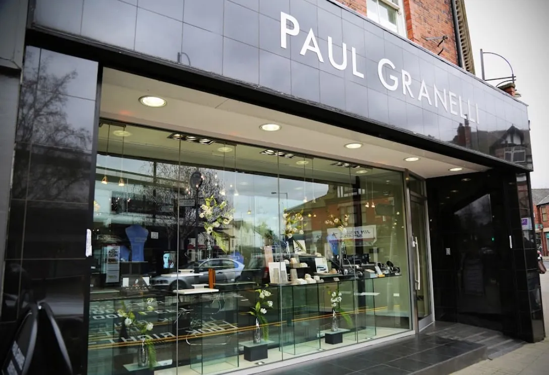 The Paul Granelli Jewellers shop front on Bramhall Lane South